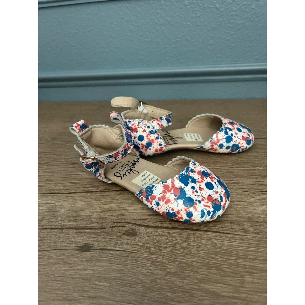 Monkey Feet Baby Toddler Splatter Paint Mary Jane Flats Shoes‎ 12 18M